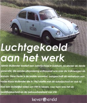 Luchtgekoeld aan het werk, autorijschool Mullender in Keverwereld